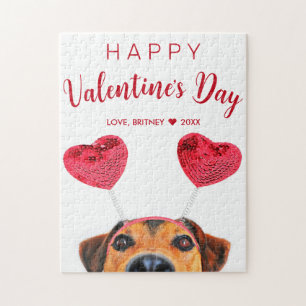 Puzzle Funny Valentine's Day mignon Chien Coeur Headband
