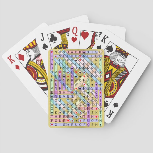 Puzzle für die Word-Suche - Standard gelöst Spielkarten (Rückseite)