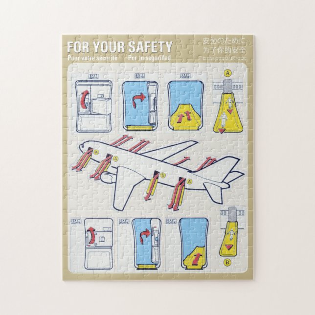 Puzzle für Flugzeuge mit Sicherheitskarte (Vertikal)