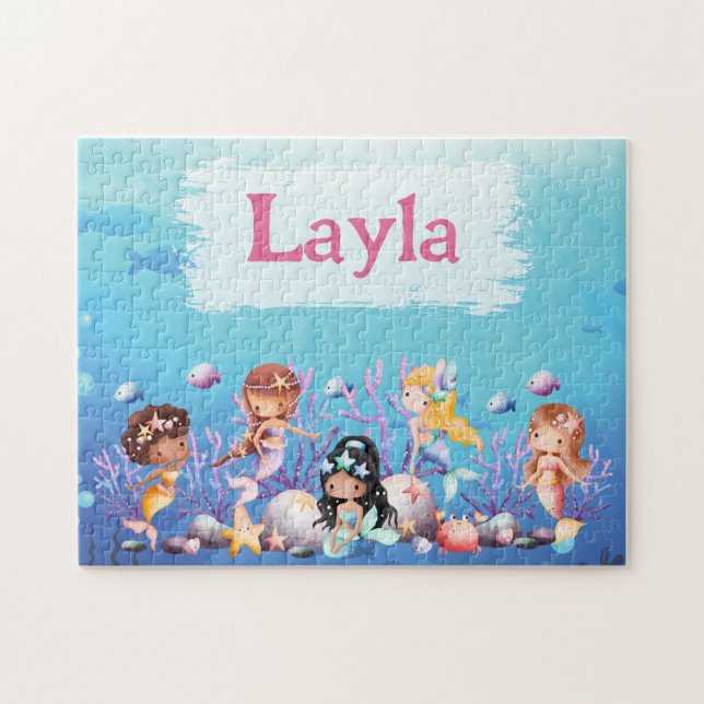 Puzzle für personalisierte Meerjungfrau (Horizontal)