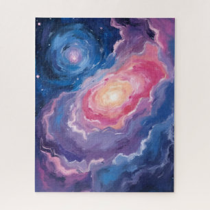 Puzzle Galaxie ci-dessus   Ciel Étoiles Pastel Aquarelle