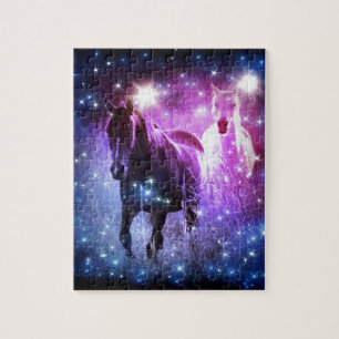 Puzzle Galaxie romantique bleu violet étoiles Galloping H