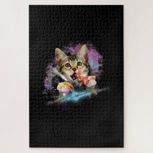 Puzzle Galaxy Cat Régit L'Espace Avec Taco Et Pizza Power