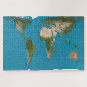 Puzzle Gall Peters Projection World Map Poster