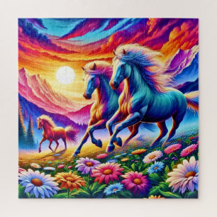 Puzzle Galoper dans un paysage fantastique