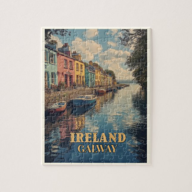 Puzzle Galway Ireland Retro Irish Landmark (Vertical)