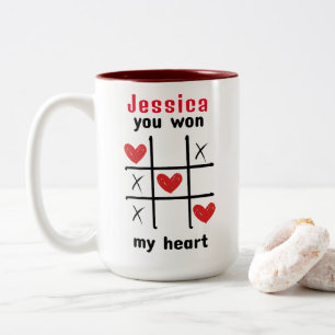 Puzzle Game I Du hast mein Herz gewonnen Zweifarbige Tasse