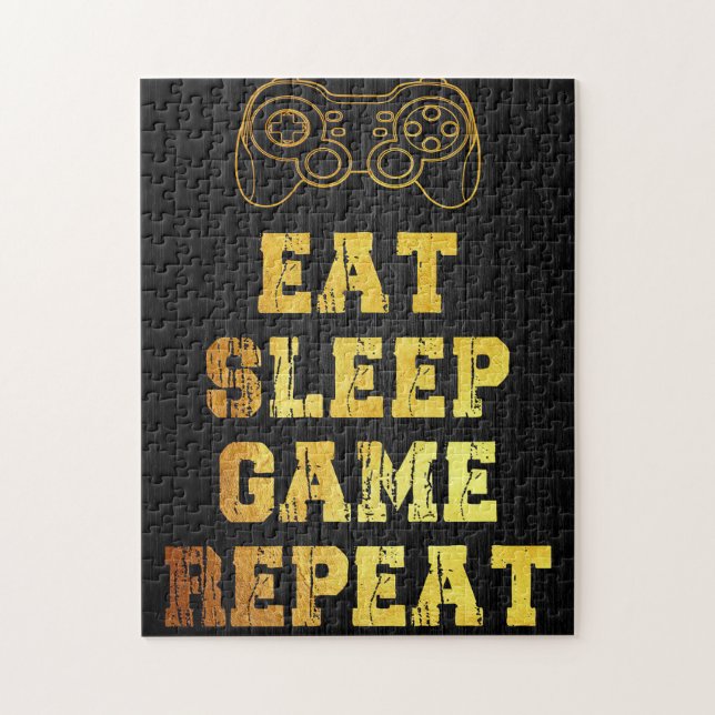 Puzzle Gamer Gift | Mangez des répétitions de jeu de veil (Vertical)