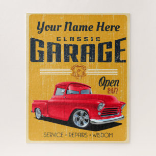 Puzzle Garage de camion classique rouge personnalisé
