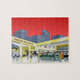 Puzzle Garage de service complet pour voitures anciennes