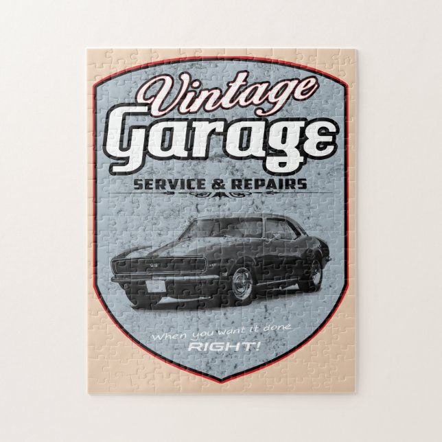 Puzzle Garage vintage rétro Camaro (Vertical)