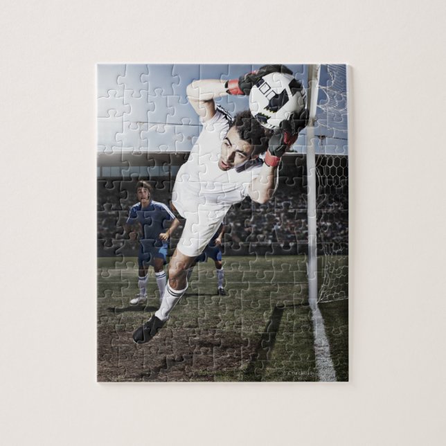Puzzle Garçon de football attraper ballon de football (Vertical)