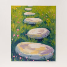 Garden Stepping Stones Watercolor