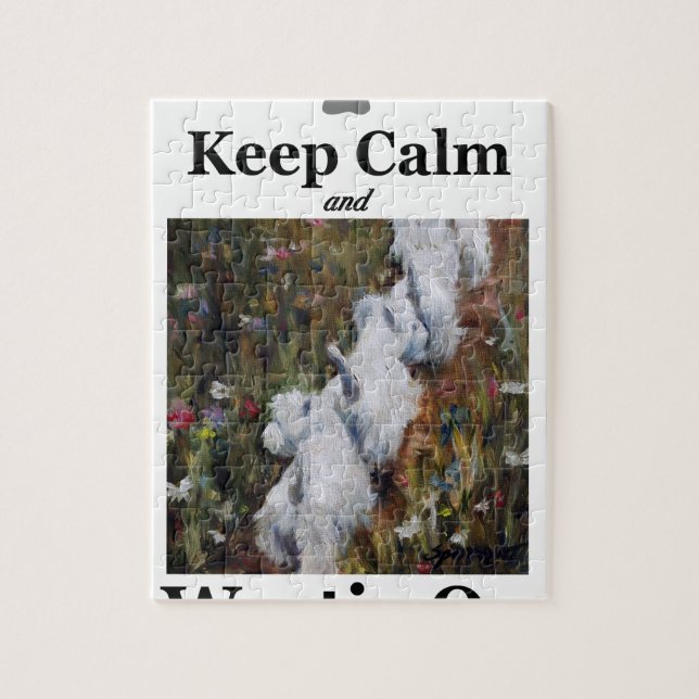 Puzzle Gardez le calme et le Westie dessus, le terrier (Vertical)