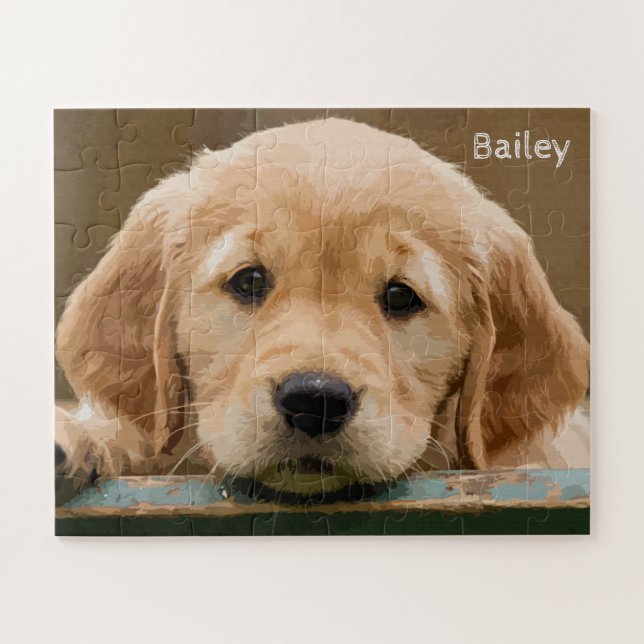Puzzle Gardien photo pour animaux de compagnie - Golden R (Horizontal)