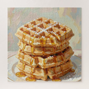 Puzzle Gaufres Belges Dorées Huile de Sirop Peinture