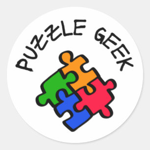 Puzzle Geek Runder Aufkleber