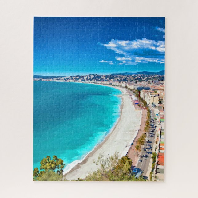 Puzzle Gentil, aquarelle de littoral de la France (Vertical)