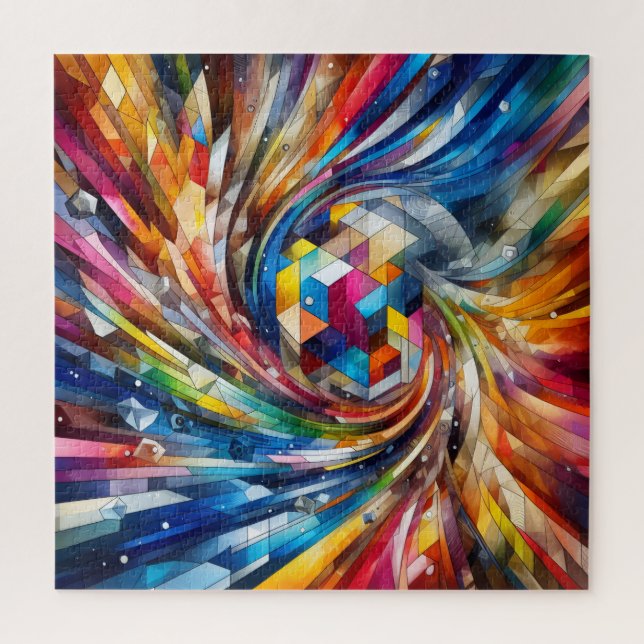 Puzzle Geometric Colorful Swirl (Vertical)