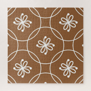 Puzzle Géométrique florale : motif d'art vintage.