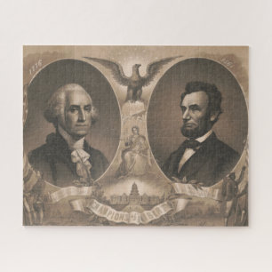 Puzzle George Washington Abraham Lincoln Eagle Patriotiqu