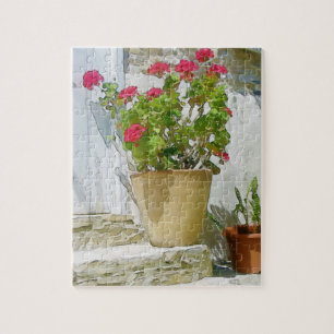 Puzzle Géranium rouge d'aquarelle