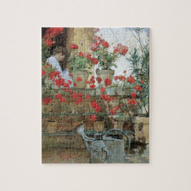 Puzzle Geraniums par Childe Hassam, Impressionnisme Vinta (Vertical)