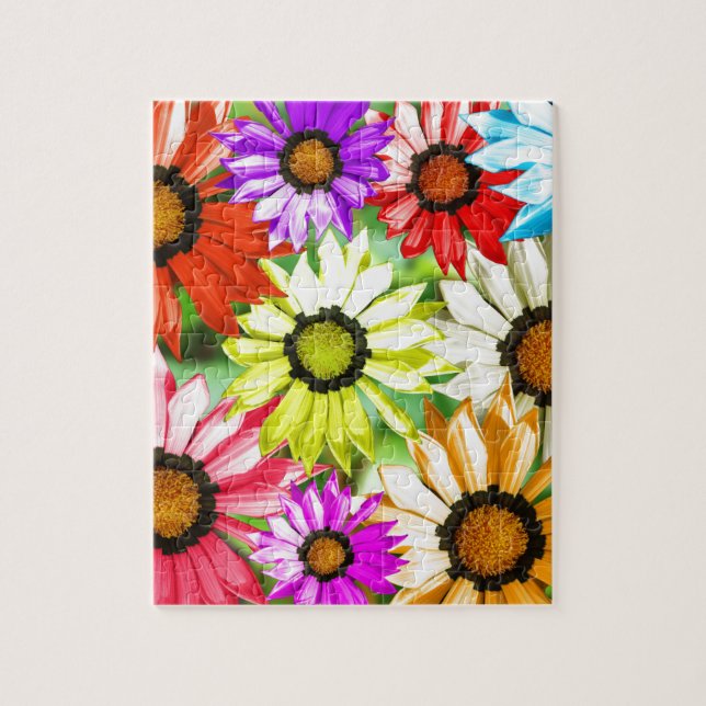 Puzzle Gerbera fleurie colorée (Vertical)