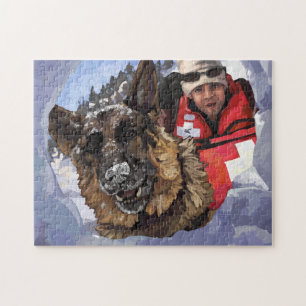 Puzzle German Shepard Search and Rescue in the Snow
