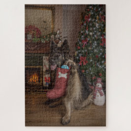 Puzzle German shepherd at christmas