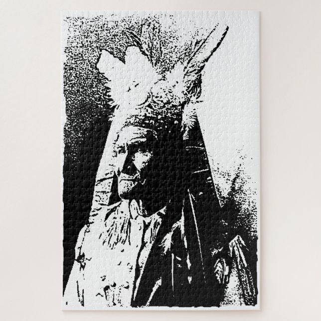 Puzzle Geronimo noir et blanc (Vertical)