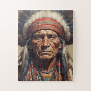 Puzzle Geronimo Portrait du chef guerrier indien