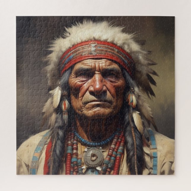 Puzzle Geronimo Portrait du chef guerrier indien (Vertical)
