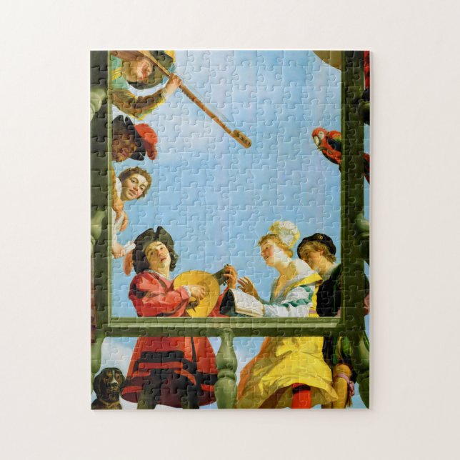 Puzzle Gerrit Van Honthorst Groupe Musical Balcon Art (Vertical)
