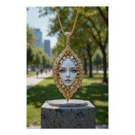 Puzzle-Gesichtspendant Poster