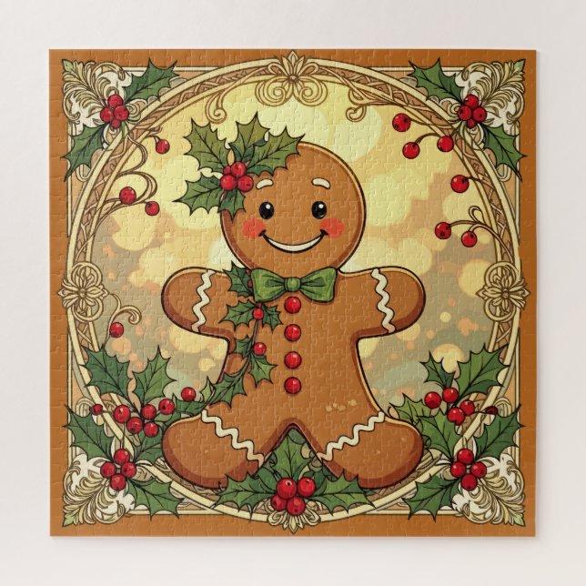 Puzzle Gingerbread Man Cookies Festive Christmas (Vertical)