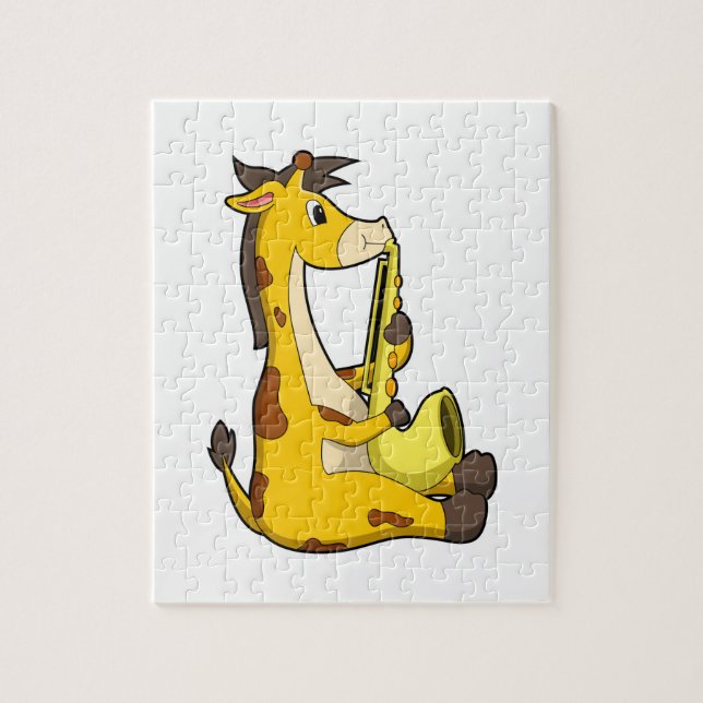 Puzzle Girafe at Music with Saxophone.PNG (Vertical)