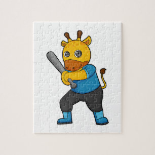 Puzzle Girafe au baseball avec batte de baseball