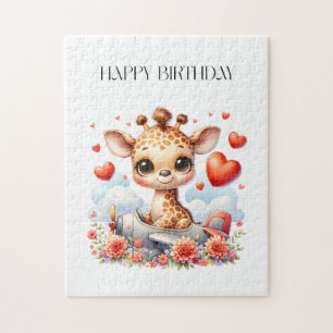 Puzzle Girafe Avion Anniversaire