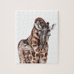 Puzzle Girafe de mère avec la girafe de bébé