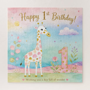 Puzzle Girafe Fantaisiste Premier Anniversaire Merveilleu