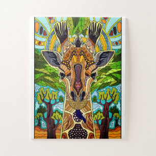 Puzzle Girafe tribale africaine