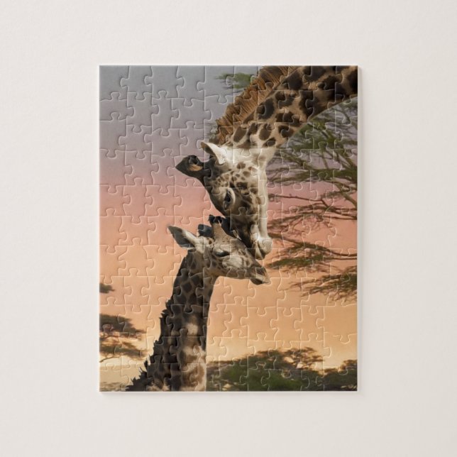 Puzzle Girafes se saluant (Vertical)