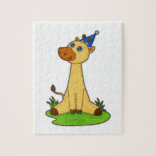 Puzzle Giraffe avec casquette de fête