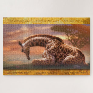 PUZZLE GIRAFFE BÉBÉ D'AFRIQUE