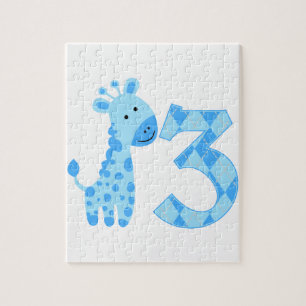 Puzzle Giraffe Bleue 3e anniversaire