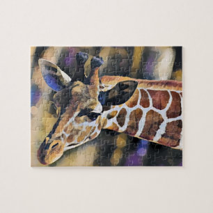 Puzzle Giraffe Peinture art Vintage