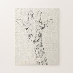 Puzzle Giraffe Portrait Croquis