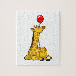 Puzzle Giraffe with Balloon