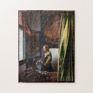 Puzzle Girl Reading a Letter à Open Window, Vermeer